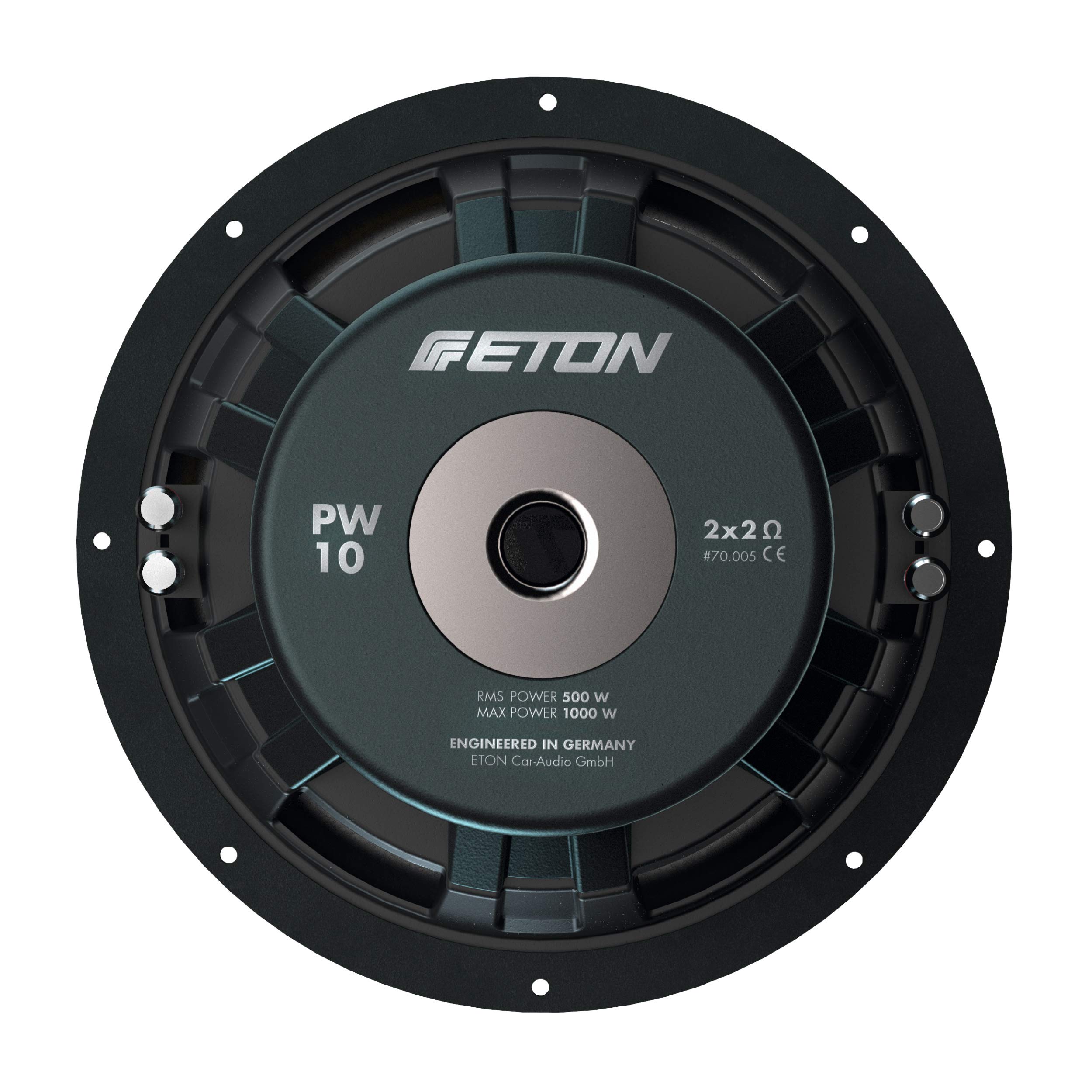 ETON PW 10: Kräftiger 25 cm / 10 Zoll Langhub Woofer, Bass fürs Auto, Bass Lautsprecher mit Ferritmagnet, handgeschöpfter Papiermembran, 2 x 2 Ohm Doppelschwingspule, 1000 Watt