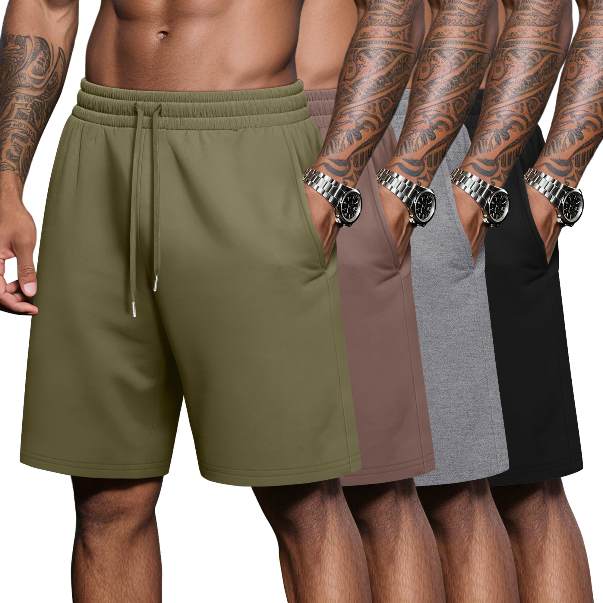 Photo 1 of Neer Men's 4-Pack Casual Sweat Shorts - S