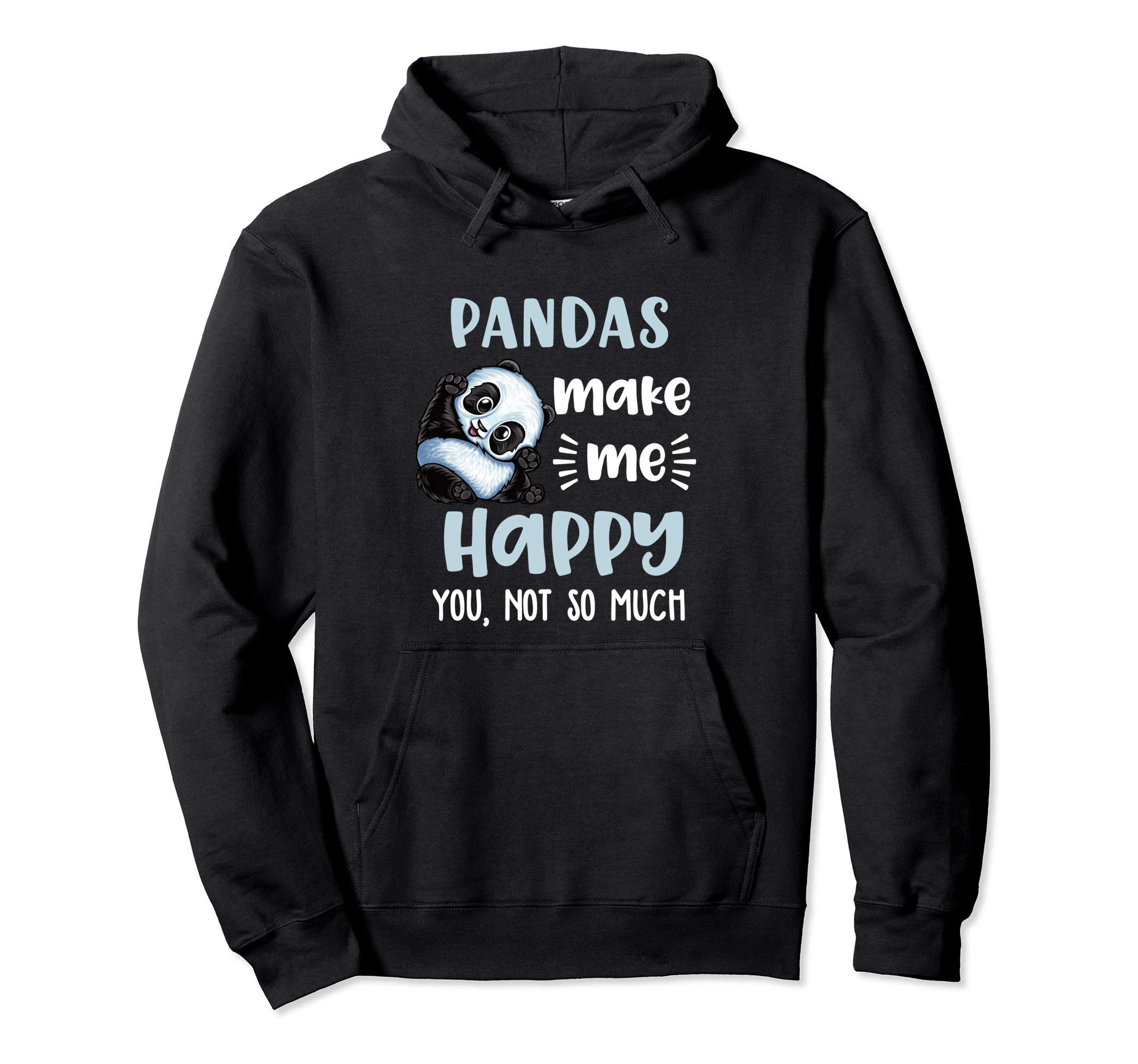 AA Panda Lover Gift ApparelPandas Make Me Happy Panda Bear Gift Teen Girls Pullover HoodieOEKO-TEX STANDARD 100