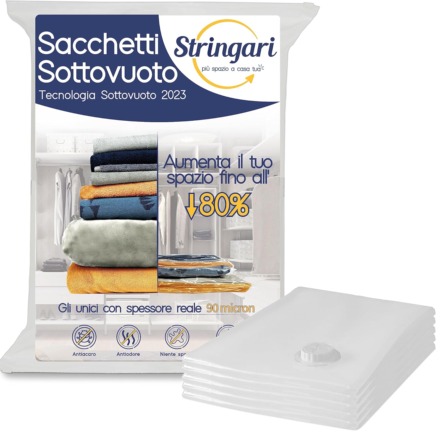 25 Buste Viaggio Con Cerniera Per Vestiti - Sacchetti Organizzatori Traspiranti 5 Misure | Ideale Valigie E Armadi - Foto 3