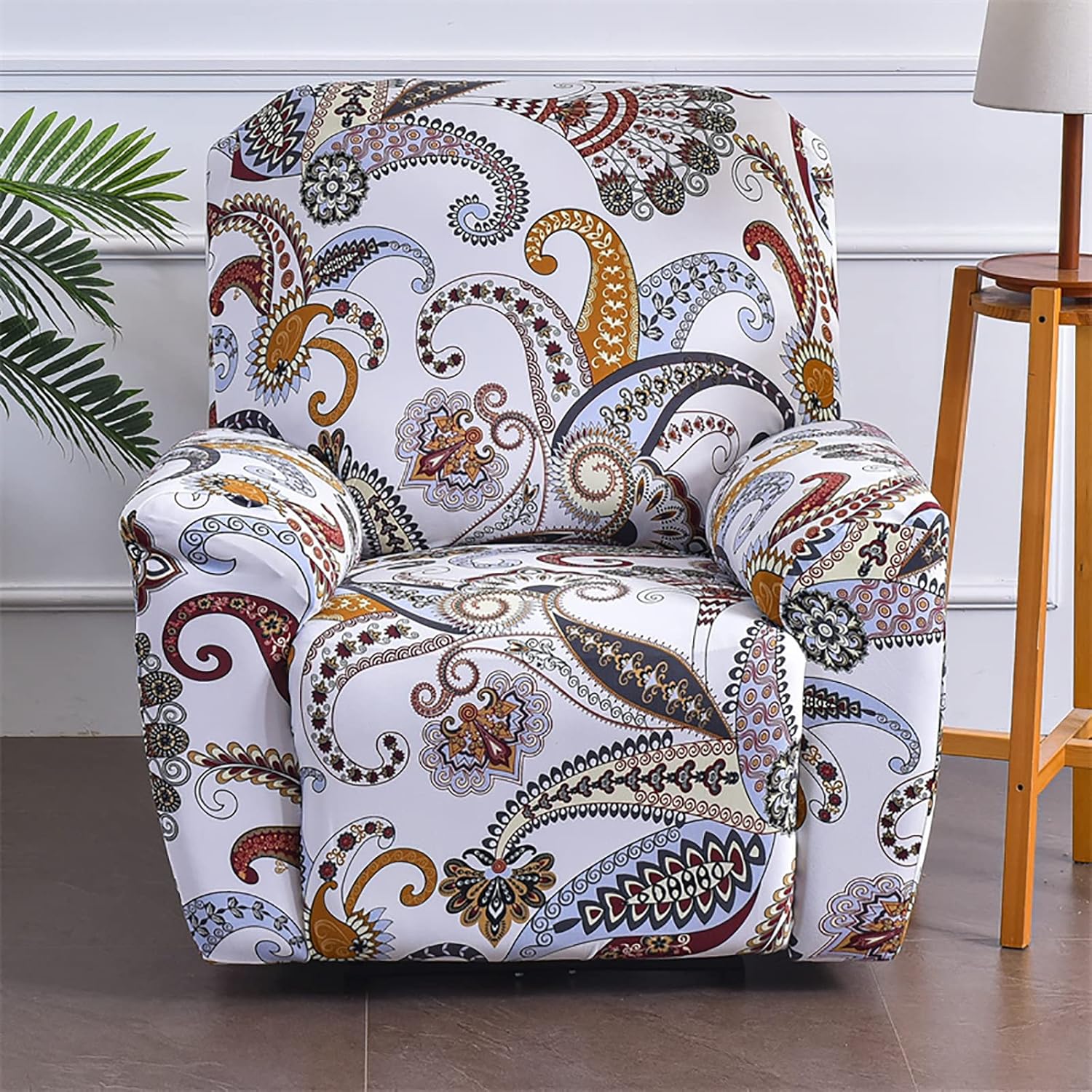 ZSDCGC Printed Recliner Chair Covers, 4 Pieces Recliner