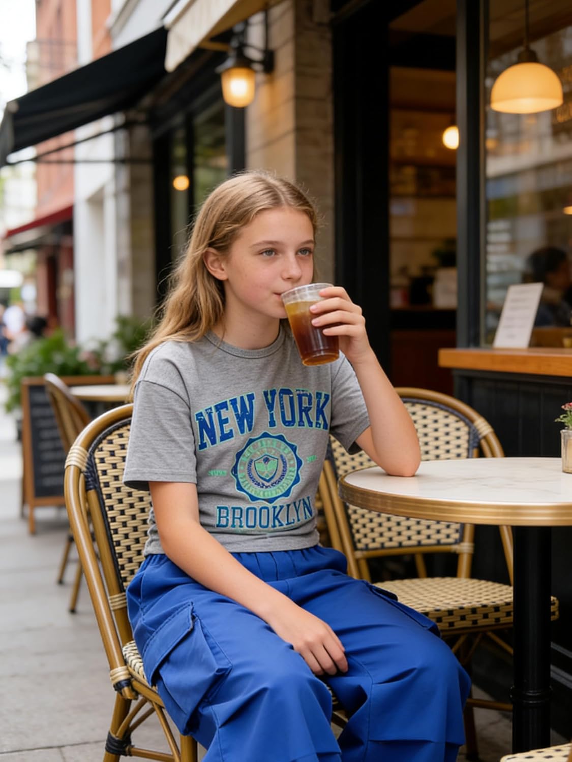 Girls Clothes Teenage Girls 2 Piece Outfit Short Sleeve Top + Cargo Pants Outfits for Tweens,Sizes 7-16 Years - Image 4