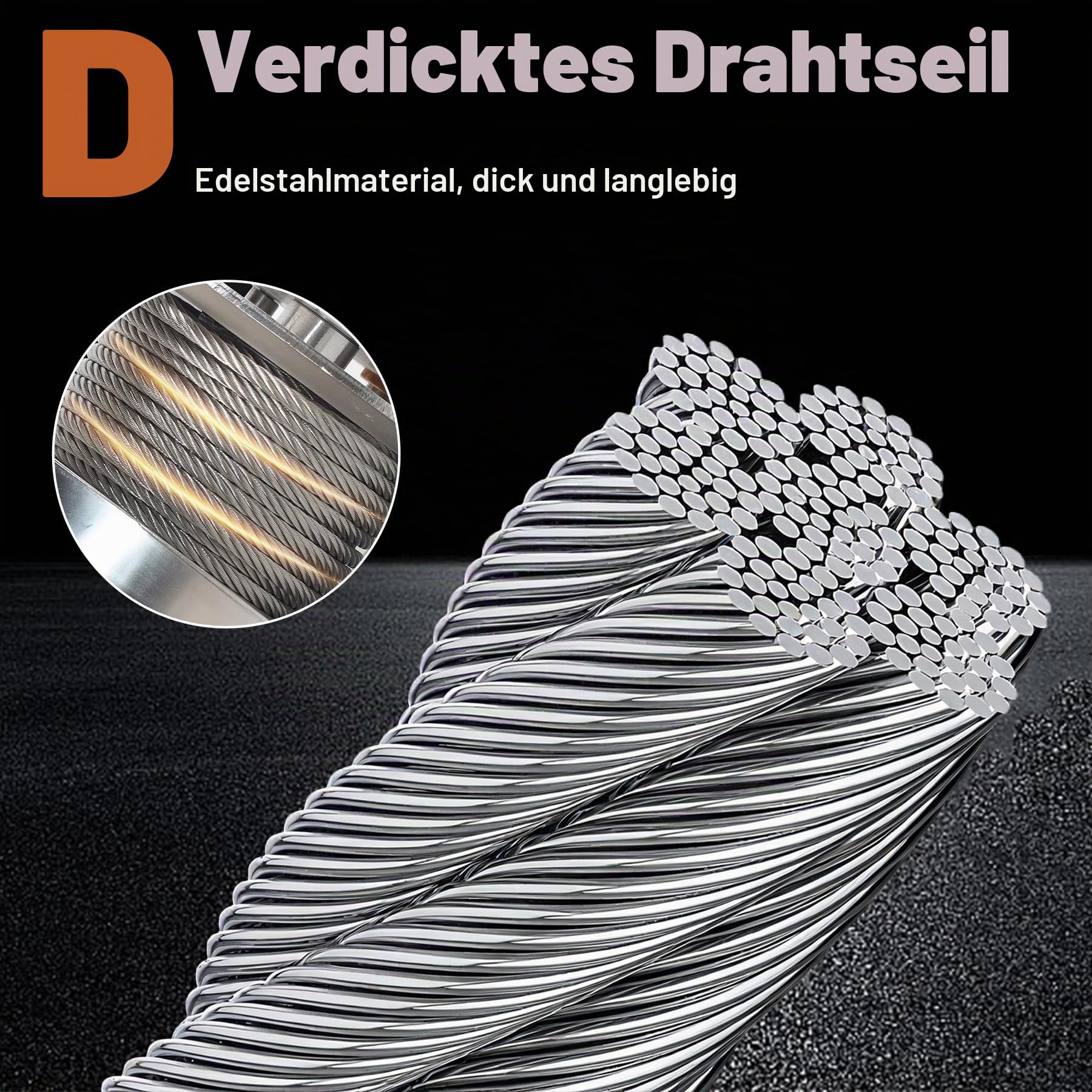Handseilwinde Edelstahl,1200/2600lbs Klein Seilwinde Hand mit Bremse | Professional Handwinde mit 10 m Stahldrahtseil für Yacht, Anhänger und Forst, Bootswinde
