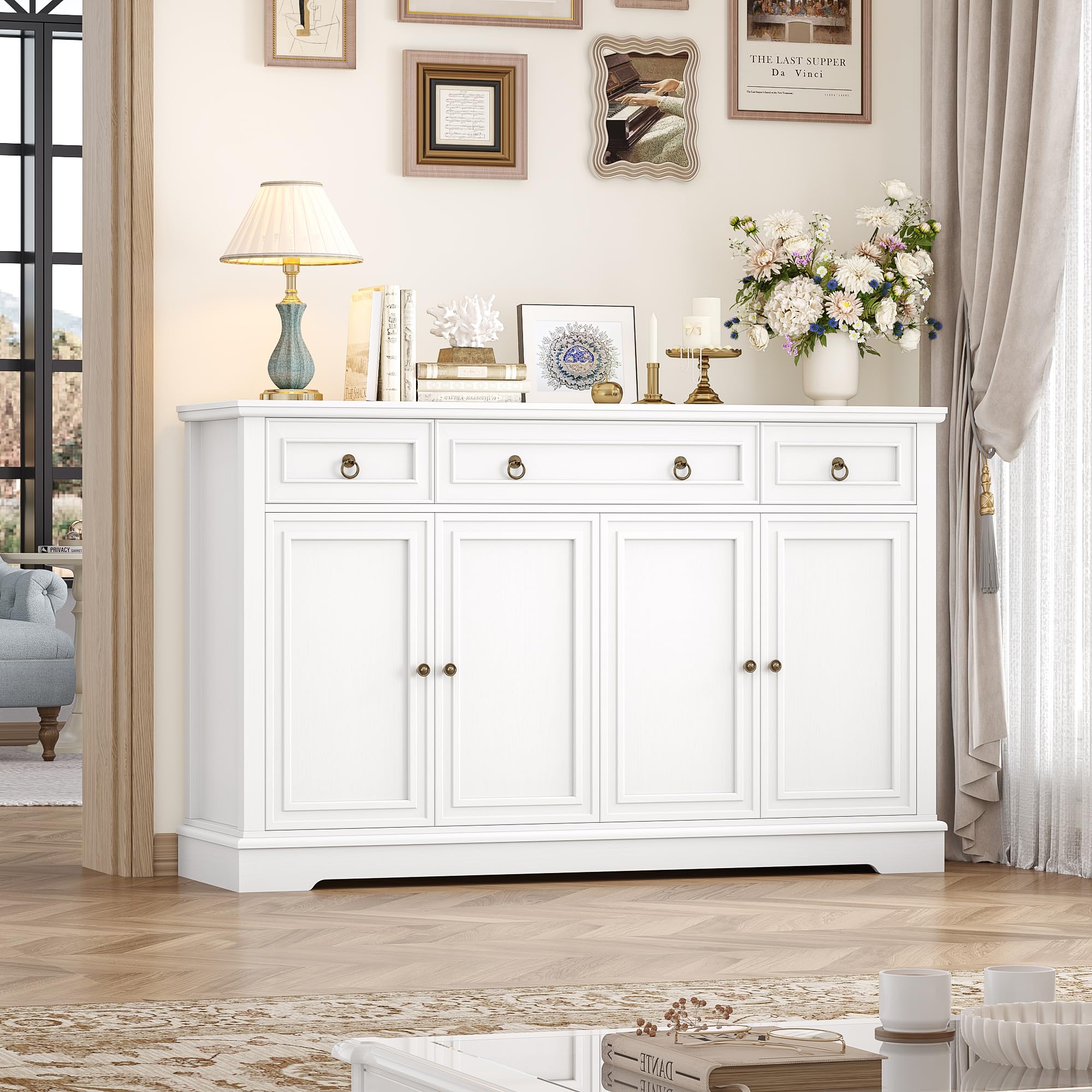 FirFurd Sideboard Kitchen Cabinet with Worktop, Buffet Cabinet