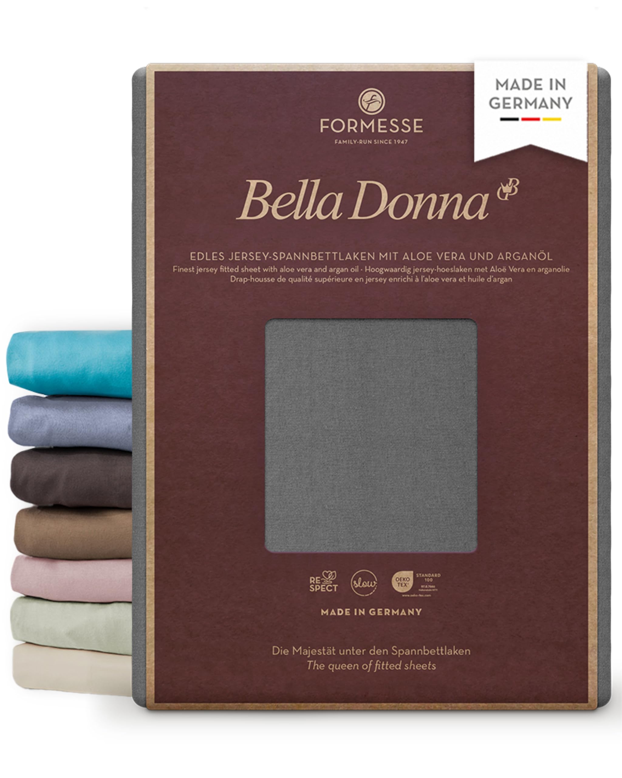 Formesse Bella Donna Boxspring prześcieradło z gumką Alto jasny antracyt, 140 x 200-160 x 220 cm