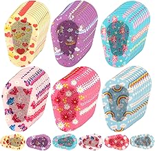60 Pezzi di Bende per Gli Occhi, Benda Adesiva Sull'Occhio per Bambini 6 Stili Benda Adesiva in Cotone per Bloccare la Luce Estiva per Bambini (7,5x5cm)