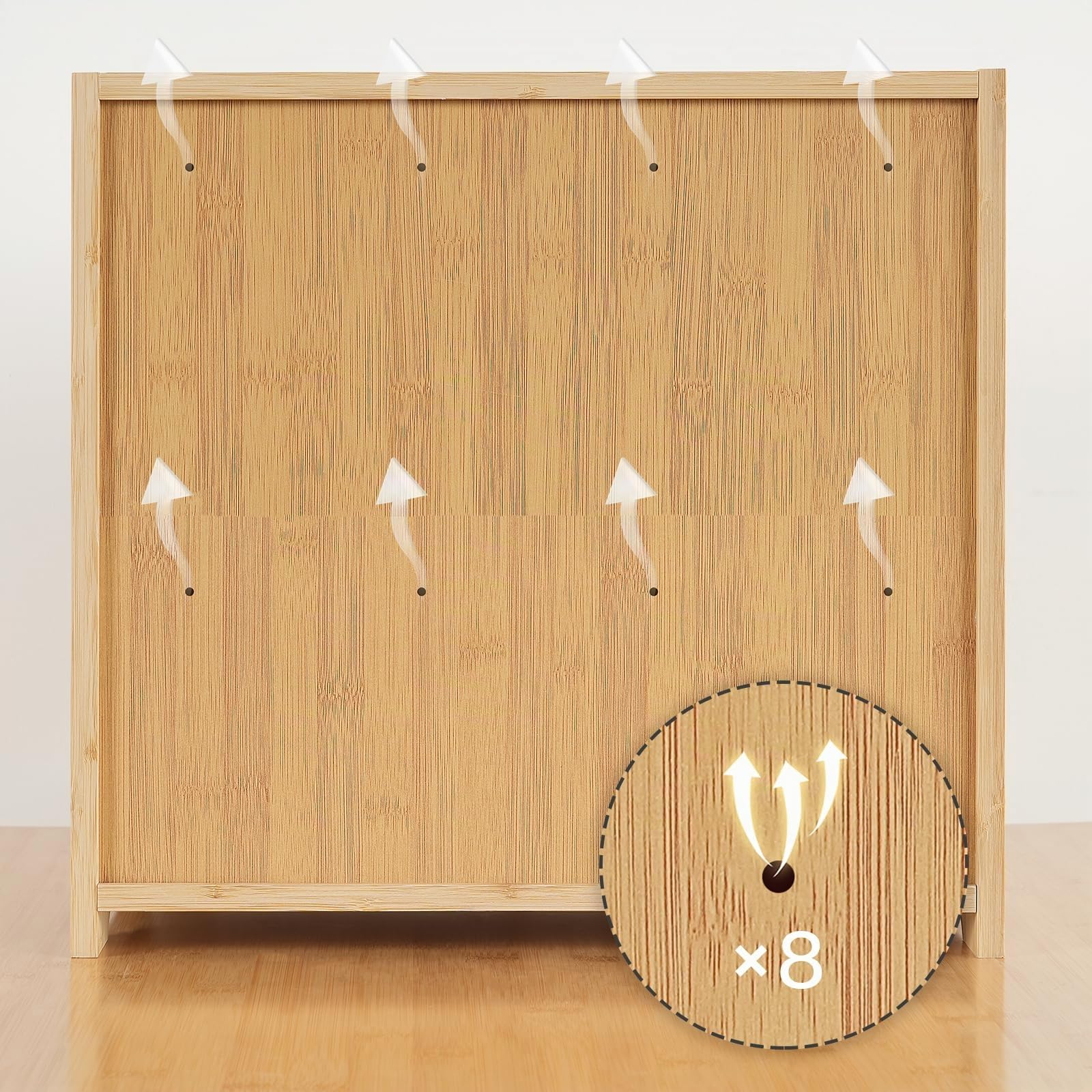 HOOBRO Brotkasten Bambus, 2-stöckiger Brotkorb, Brotbox, Brotaufbewahrung mit Rolldeckel und Vitrine, Brotbehälter für Brötchen und Gebäck, für Küche und Restaurant, Bambusfarbe EYL13MB01