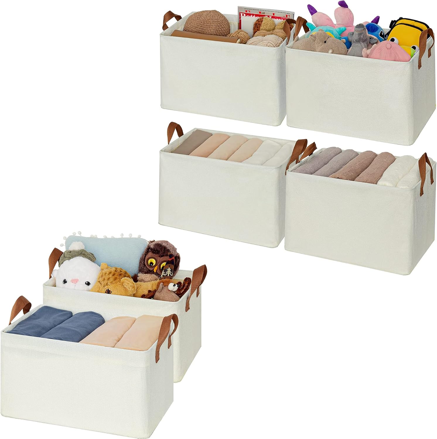 GRANNY SAYS Bundle of 2-Pack Rectangular Metal Storage Bins and 4-Pack Metal Storage Bins for Organizing