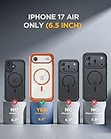 Vista 335 de Miracase Funda magnética para iPhone 14 de 6.1 pulgadas, protector de pantalla de vidrio templado integrado + protector de lente, compatible