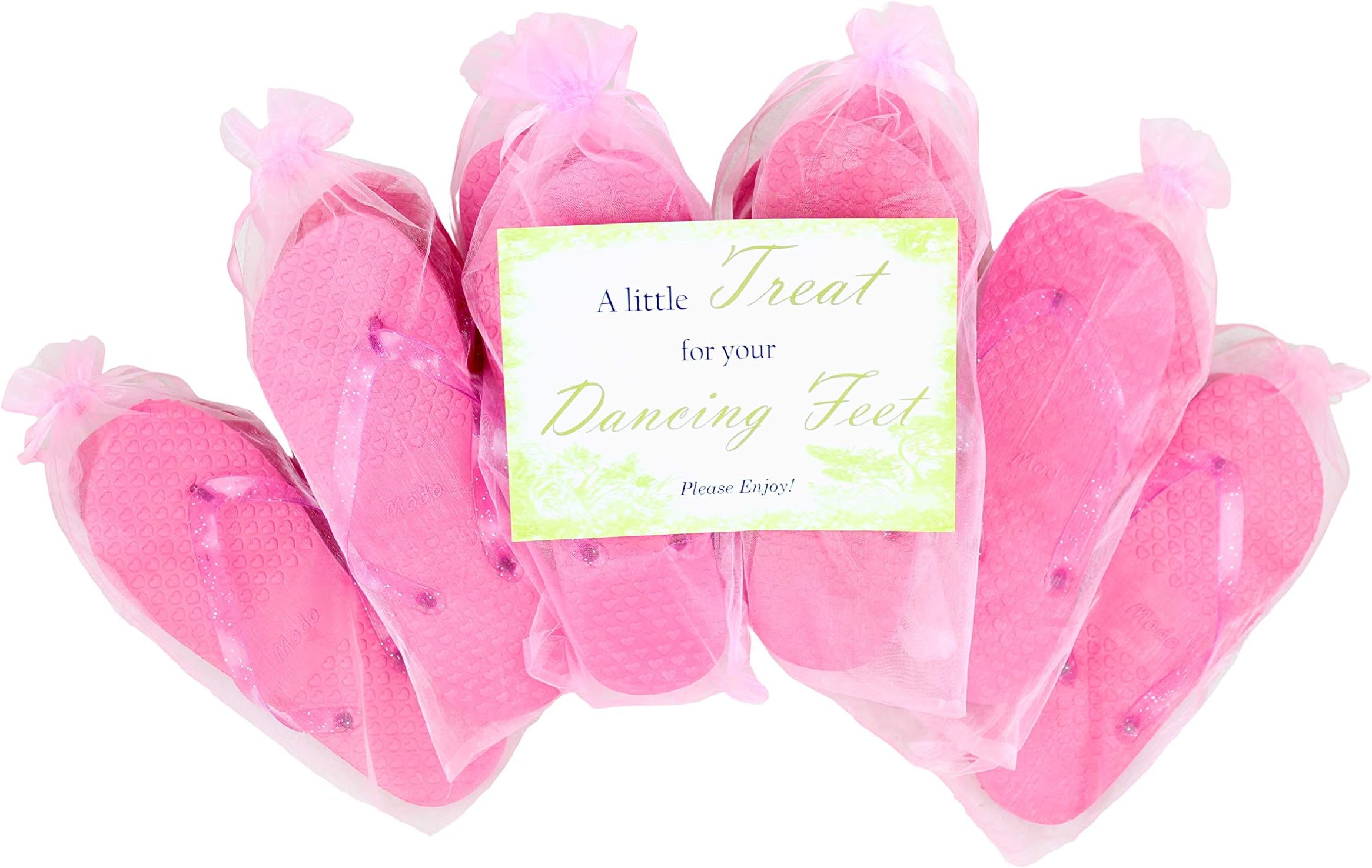 Modo Wedding/Party Hot Pink Flip Flop Pack 10 Pairs