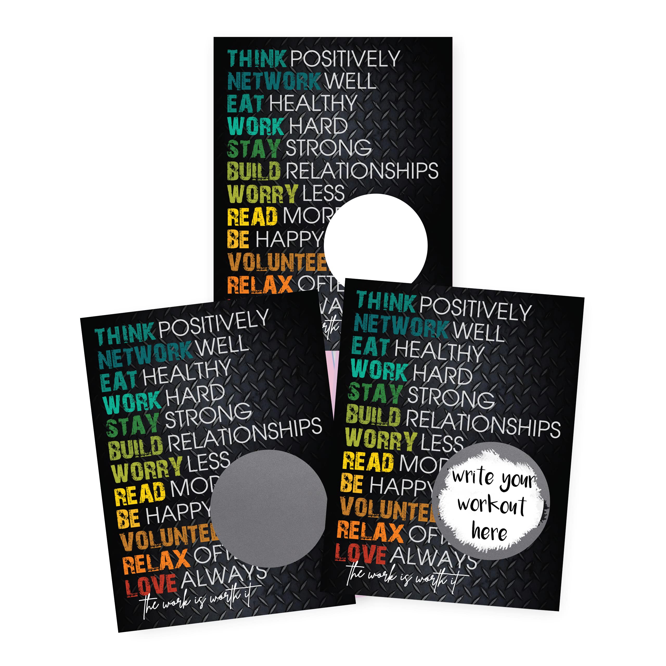 Gym Motivation Randomize Workout Scratch Off Make Your Own DIY 20 Pack 3x4 Note Cards &amp; Stickers