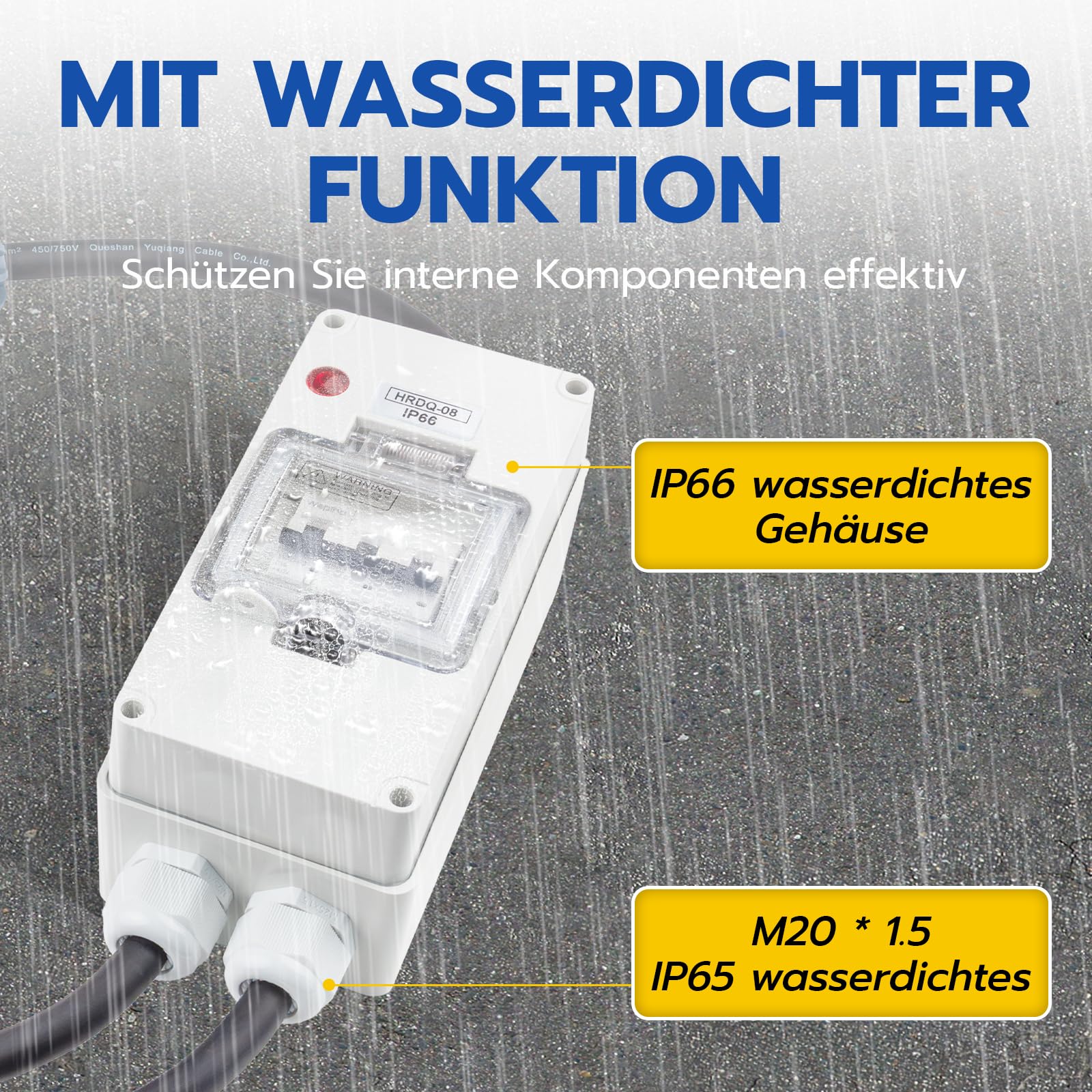 Starkstrom Adapter 32A auf 16A mit Leitungsschutzschalter,CEE Adapter 32A Stecker 16A Kupplung mit 2,5 mm² CEE Verlängerungskabel für Camping, Werkstatt, Baustelle und Außenbereich