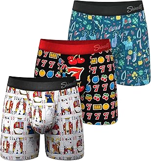 Shinesty Boxer Briefs for Men Pack of 3 - Hammock Support Pouch Underwear for Men with Fly