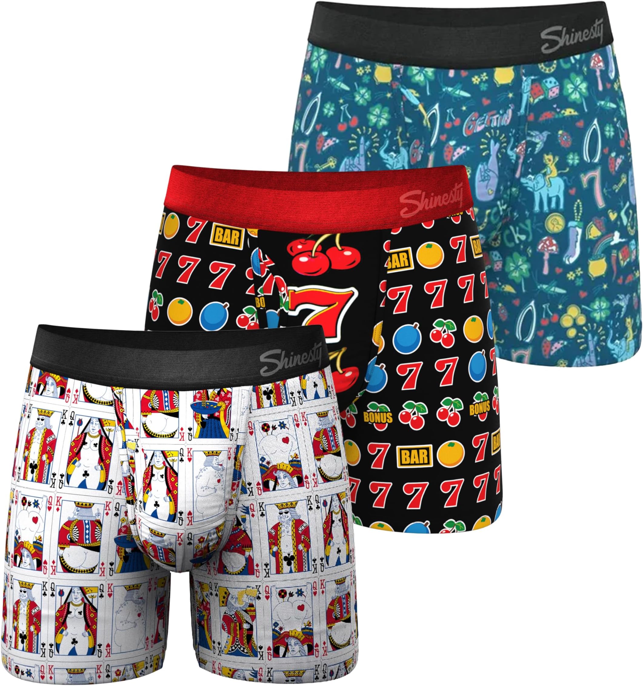 Boxer Briefs for Men Pack of 3 - Hammock Support Pouch Underwear for Men with Fly