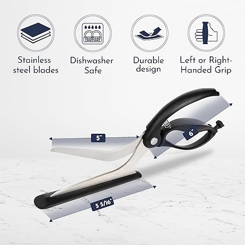 Miniatura 5 de Loftern Tijeras de pizza  Tijeras antiadherentes para pizza con base de agarre firme  Cortador de pizza de acero inoxidable de grado alimenticio