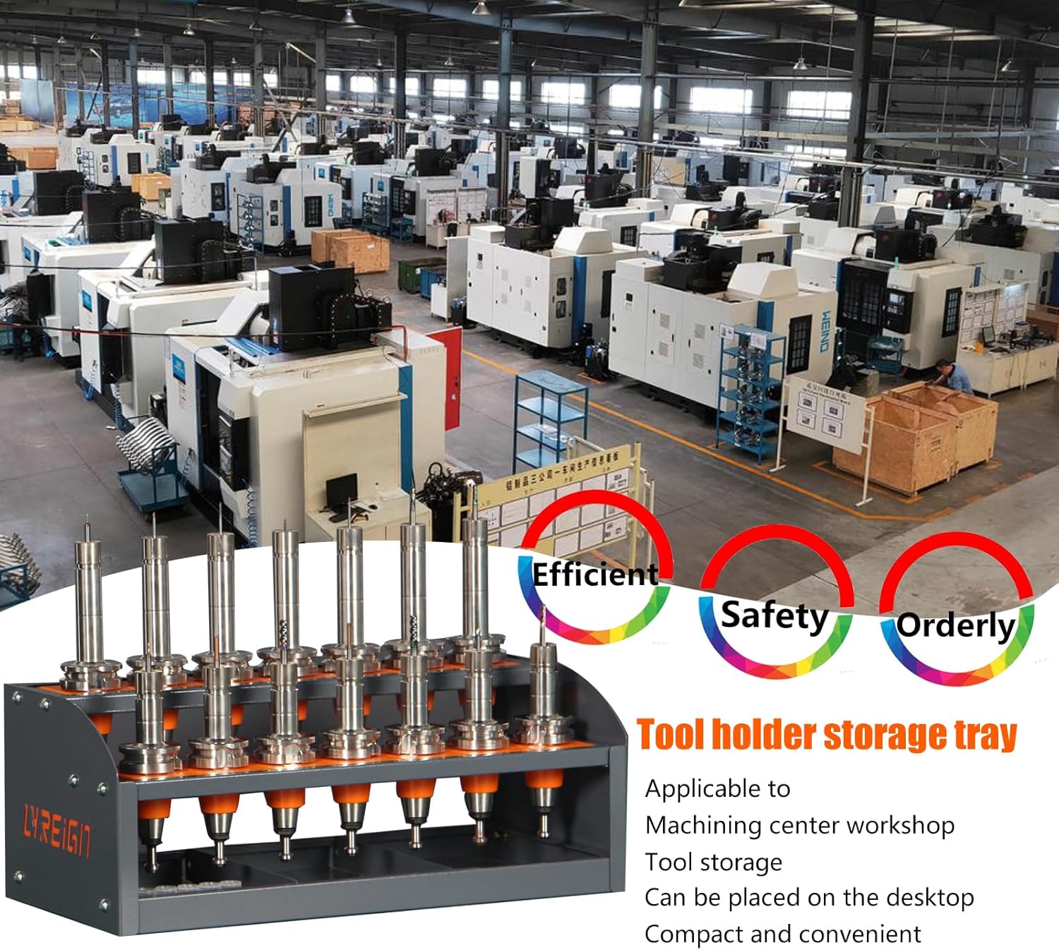 CNC Tool Rack for Workshop Storehouse Airplane Car Furniture Make, CNC Tool Holder on Desktop Placed, CNC Tool Storage Rack Placed on The Desktop