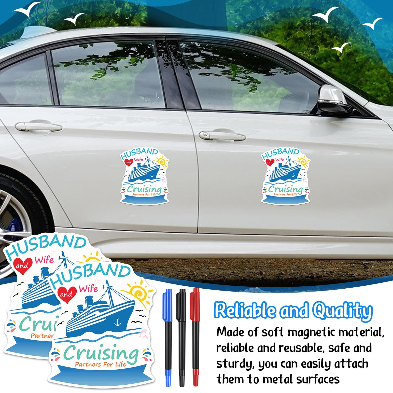 2-Pack Birthday Cruise Door Magnets With 3 Paint Pens – Funny Carnival Cruise Decor For Cabin Doors & Fridges - View #8