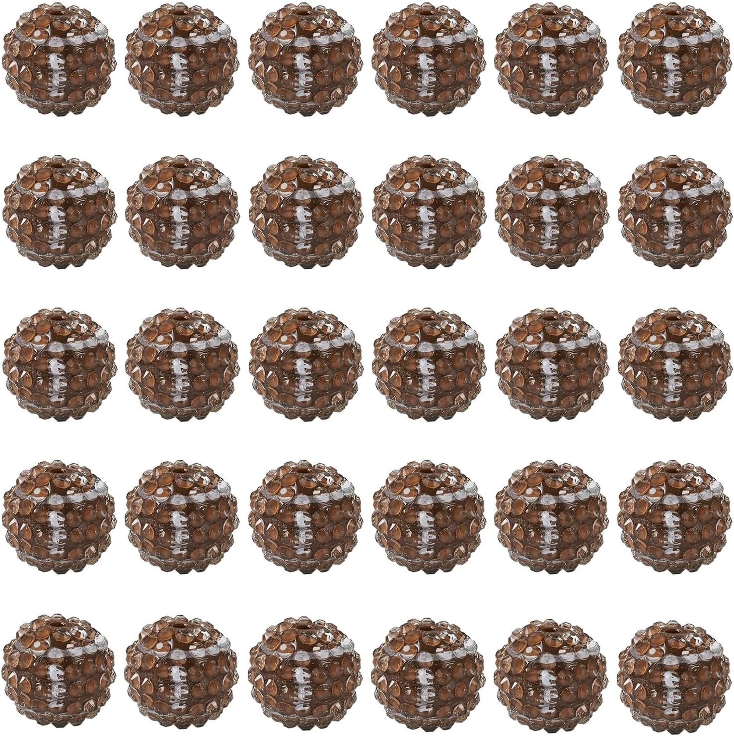 Fashewelry 30pcs Rhinestone Bubblegum Beads 20mm Sport Theme Beads Resin Round Disco Gumball Beads for Beadable Pen Lanyards Keychain Bag Chain Jewelry Making