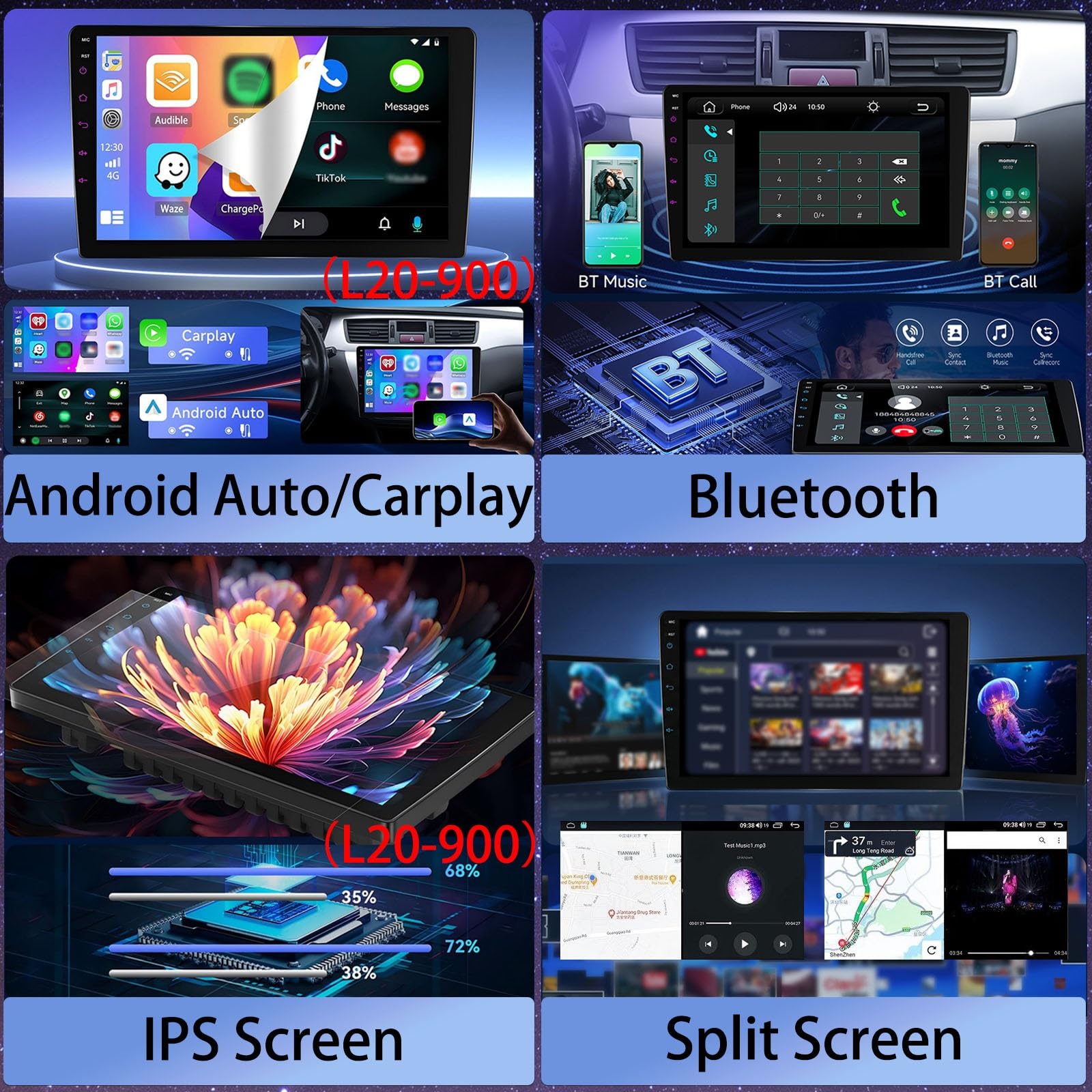 Radio samochodowe do Toyoty Mark II 9 GX110 2000-2007 Android CarPlay z 9-calowym ekranem dotykowym, 1280 × 720, radio samochodowe, SWC, Bluetooth, FM AM RDS, DSP, Wi-Fi, 4GLTE, GPS, ADAS DV
