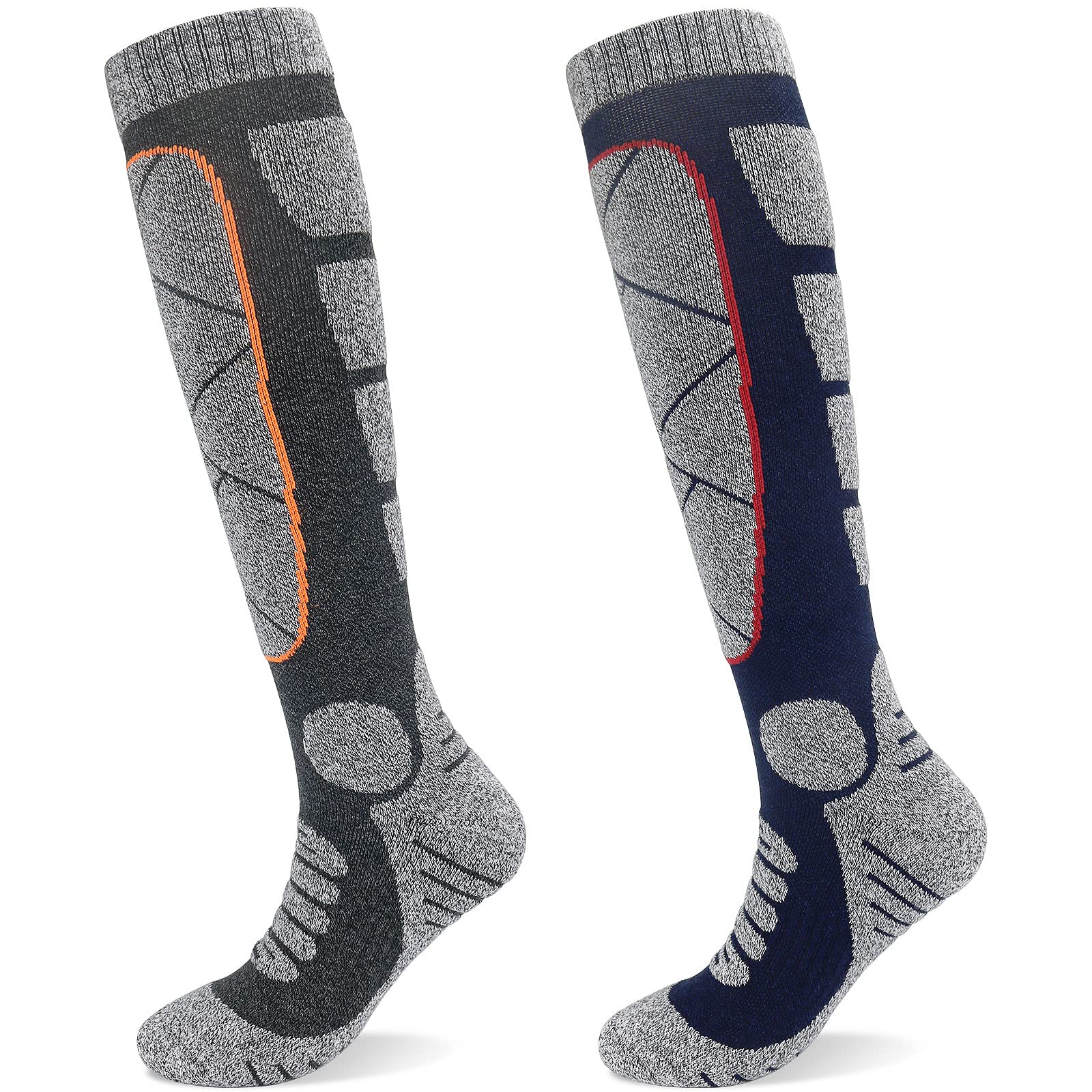 Smlper Thermal Ski Socks for men 9-12 Cold Weather Knee-High Thermal Socks for Men Thick Cushioned Cycling Riding Mountaineering Skiing Socks
