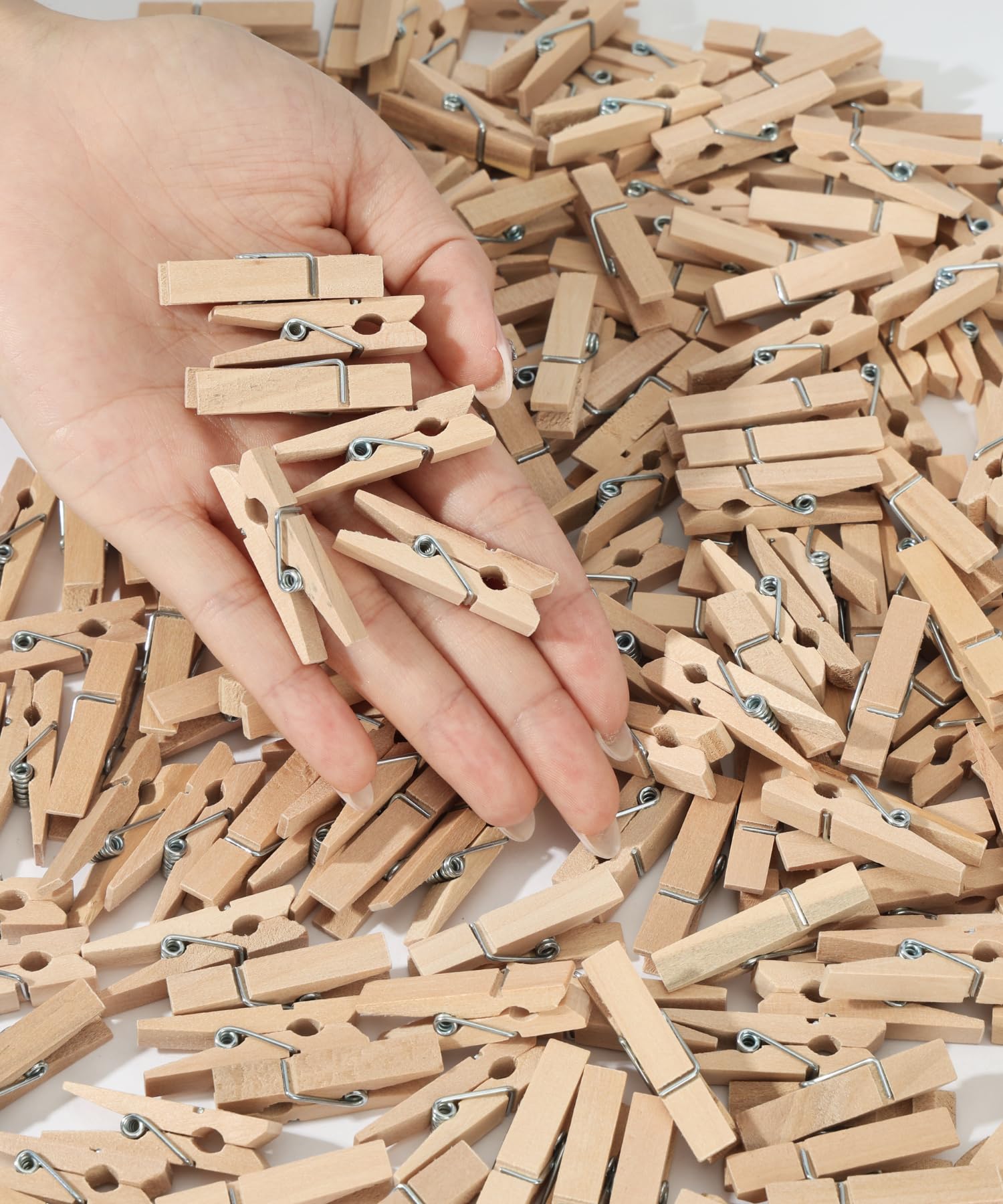 Mr. Pen- Wooden Clothes Pins, Natural Wood, 200 pcs, 1.4 Inch | White Mini Clothes Pins for Hanging Pictures