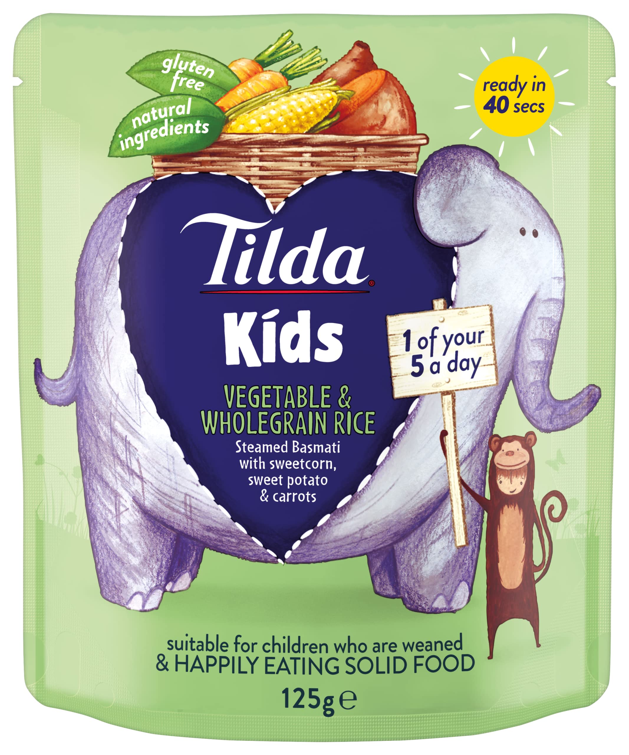 Tilda Kids Vegetable and Wholegrain Rice 125g