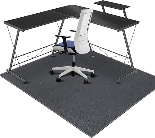 Tapete grande para silla de suelo duro, tapete para silla de oficina de 63 x 51 pulgadas para superficie dura, tapete de tela de franela para suelos