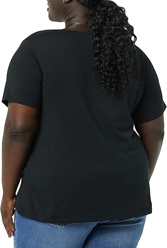 Miniatura 3 de Tienda Essentials Camiseta de manga corta con cuello redondo para mujer (disponible en tallas grandes), paquete de 2