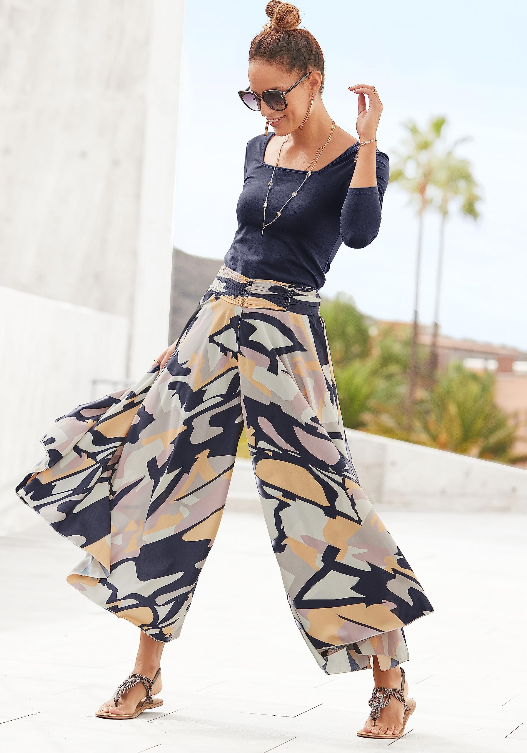 LASCANA Hosenrock, orange-Navy