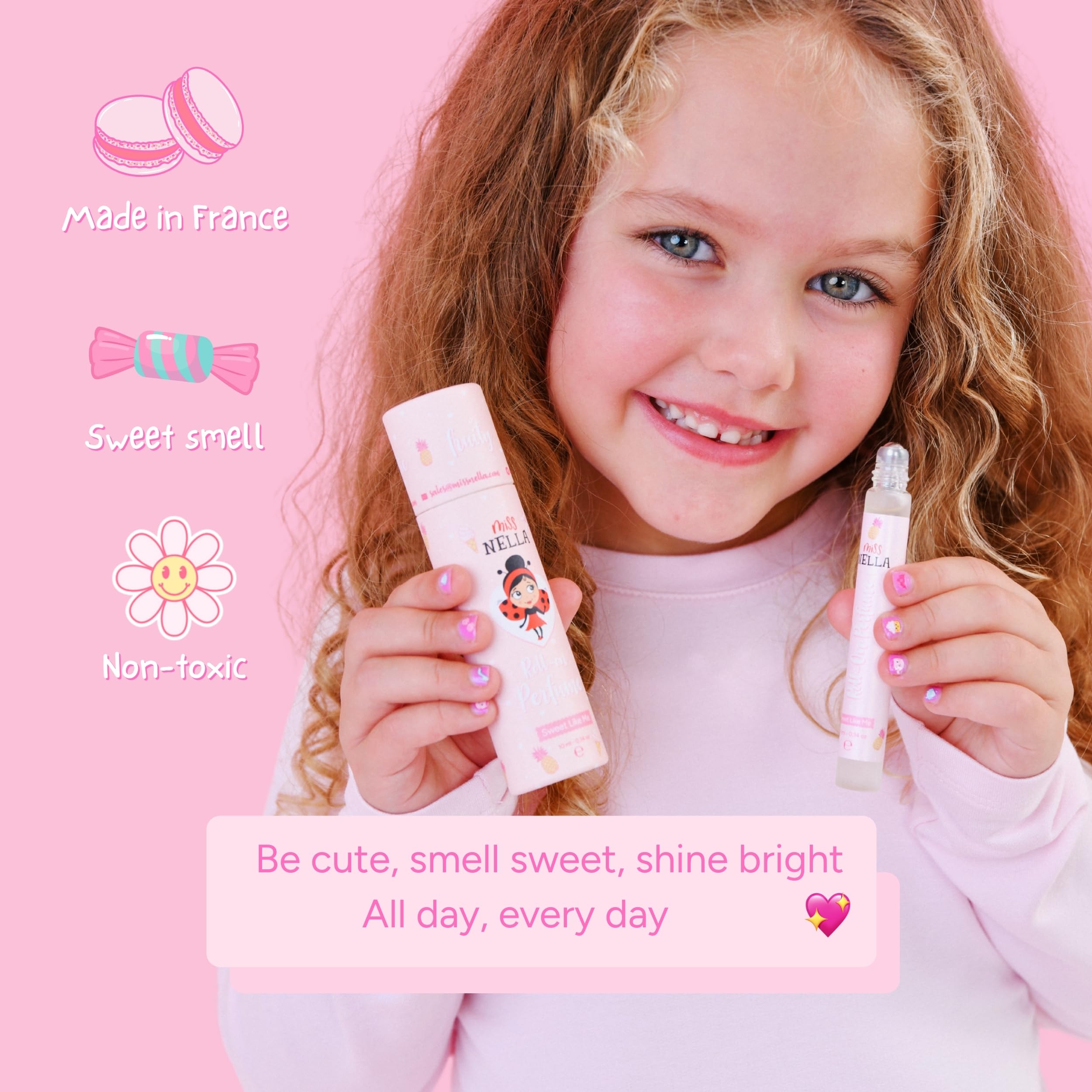 Miss Nella 2 perfume set [Cool Like Me/Sweet Like Me]- Safe & Non-Toxic Roll On Oil Perfume for Toddlers, children and teens, Natural Based Formula