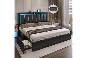 DICTAC California King Bed Frame with Storage