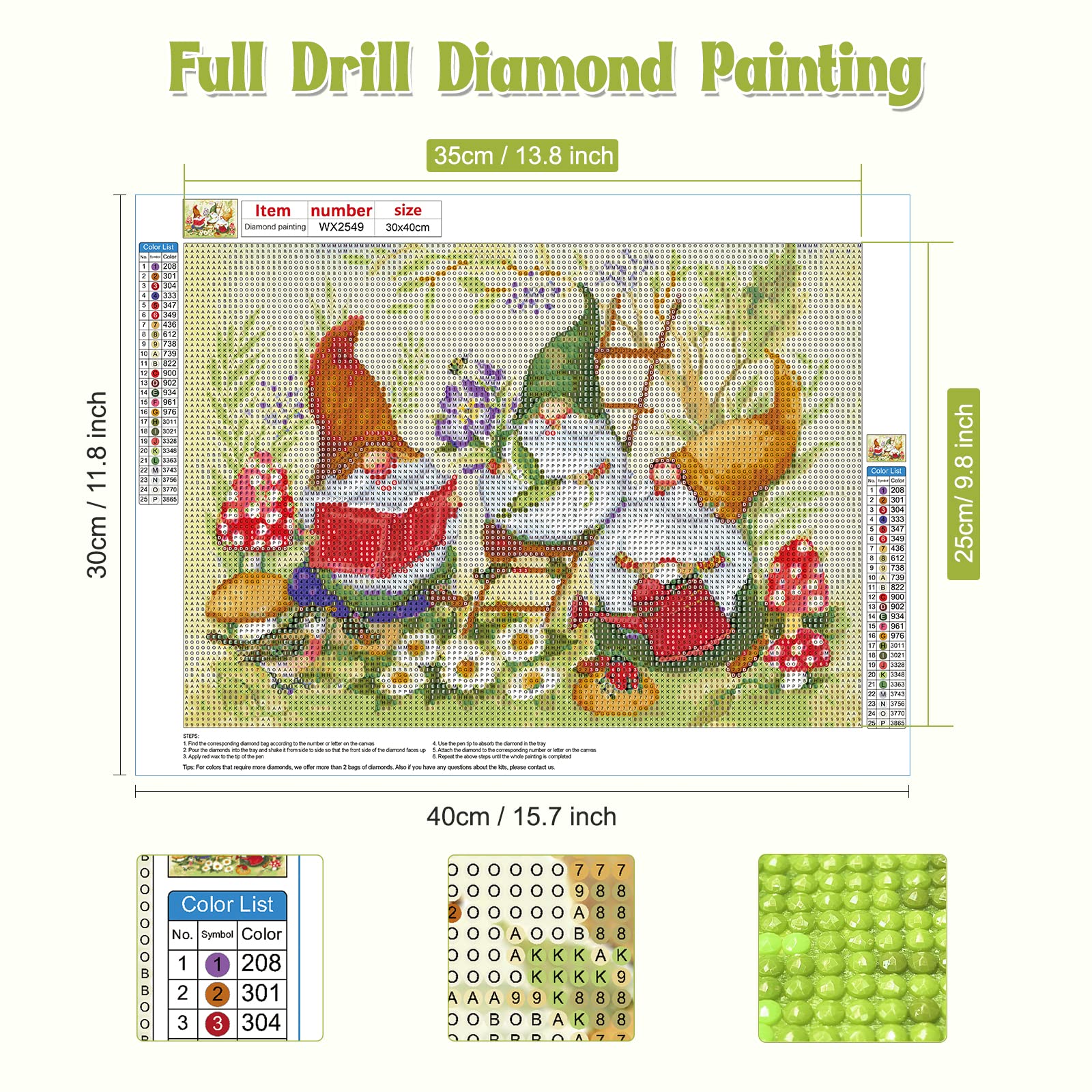 Gnome Peinture Diamant Adulte, Diamond Painting Noël Complet, Diamant