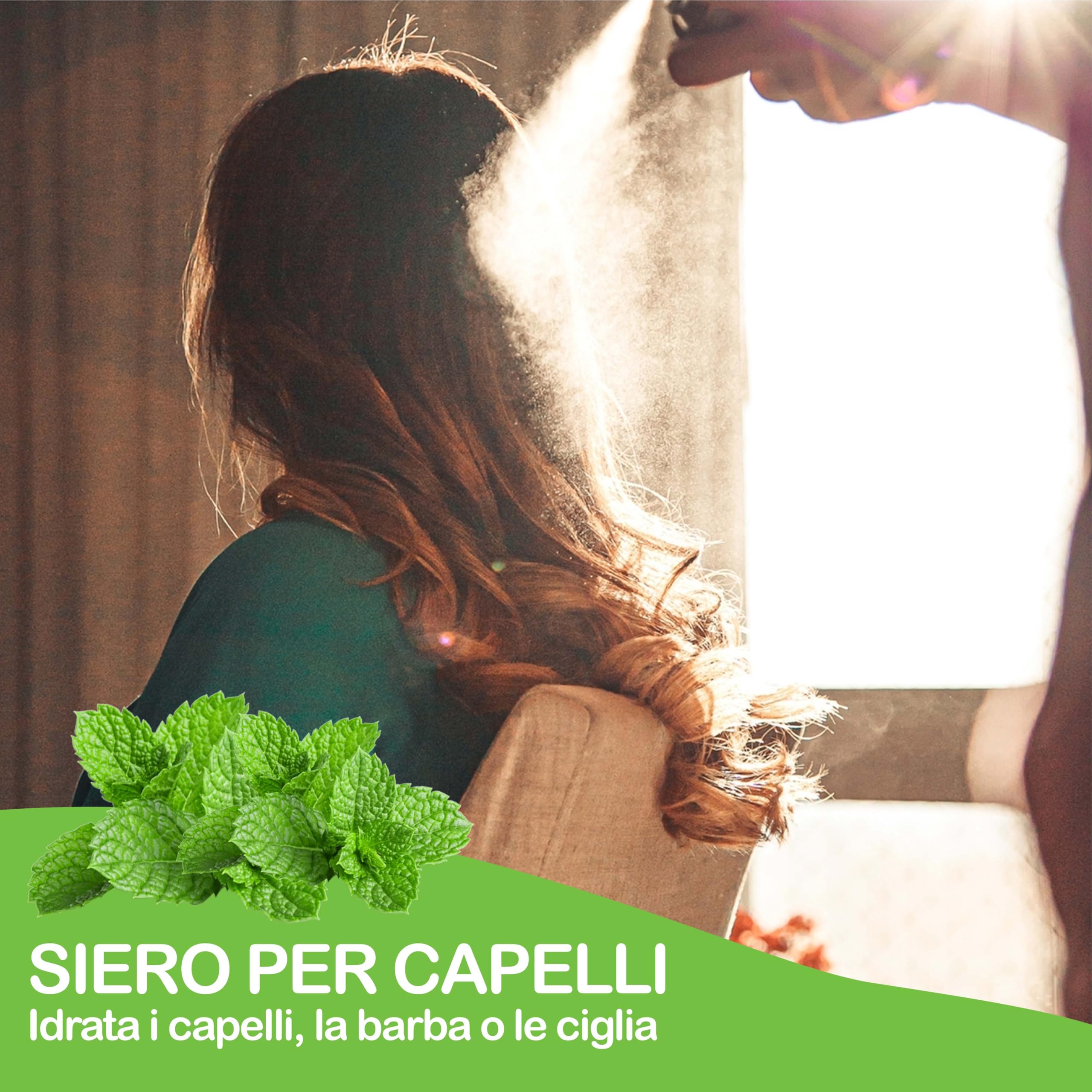 Acqua di Menta Piperita 500 ml Tonico Crescita dei Capelli, Antiforfora e Anticaduta. Tonico Detergente per la Pelle Grassa e lenitivo per la Pelle Sensibile.