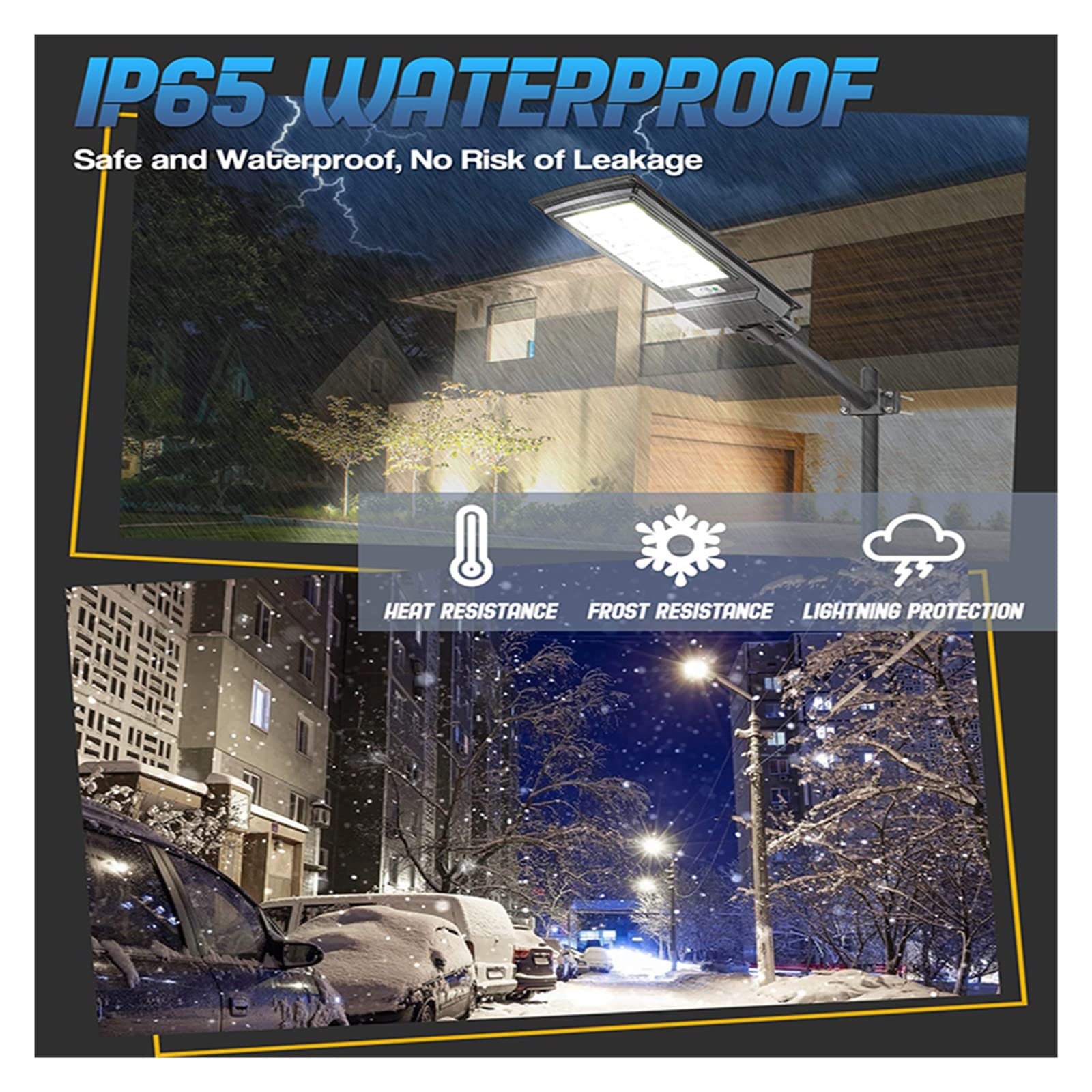 Zewnętrzna lampa solarna, Solar Street Lights Outdoor 10000LM Z pilotem Czujnik ruchu Solar Outdoor Lampa LED do garażu ogrodowego(A2-branco)