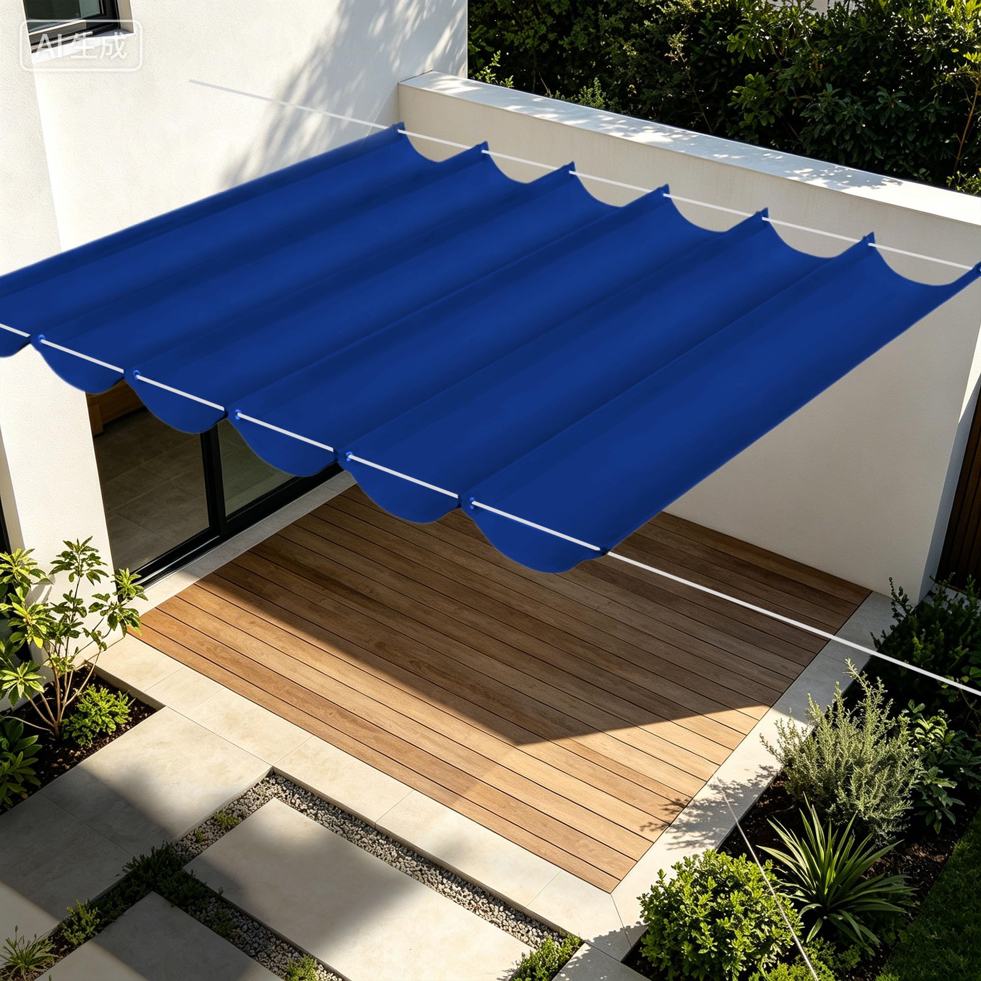 Toile imperméable rectangulaire 450x360 anti-UV avec oeillets de fixation