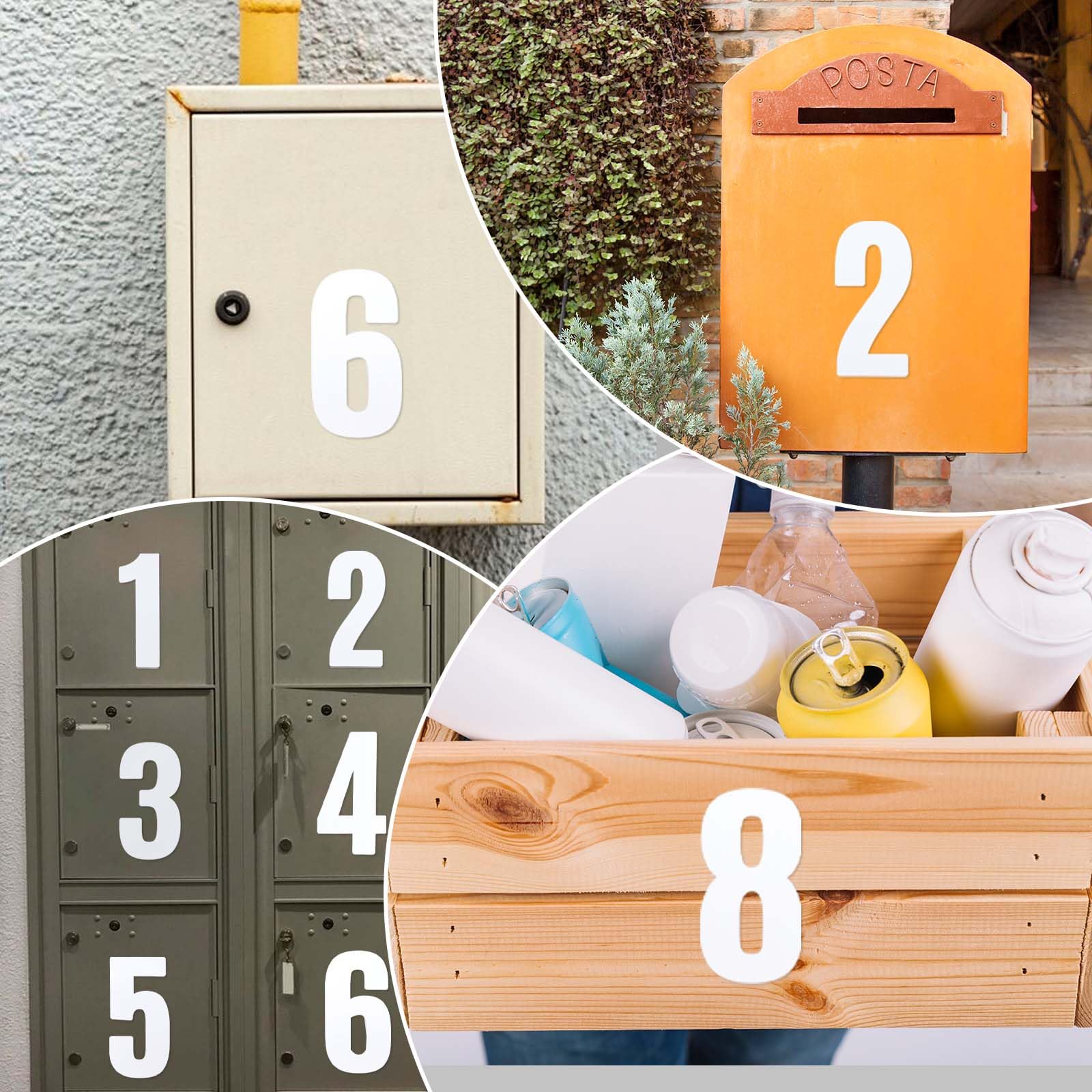 100 stuks kleefcijfers, 10 cm waterdichte mailboxnummers