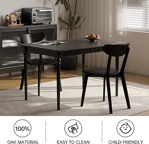 Miniatura 6 de Sillas de comedor de roble, sillas de cocina, silla de cena moderna 100% de madera maciza con respaldo curvo, silla de comedor para cocina, sala de