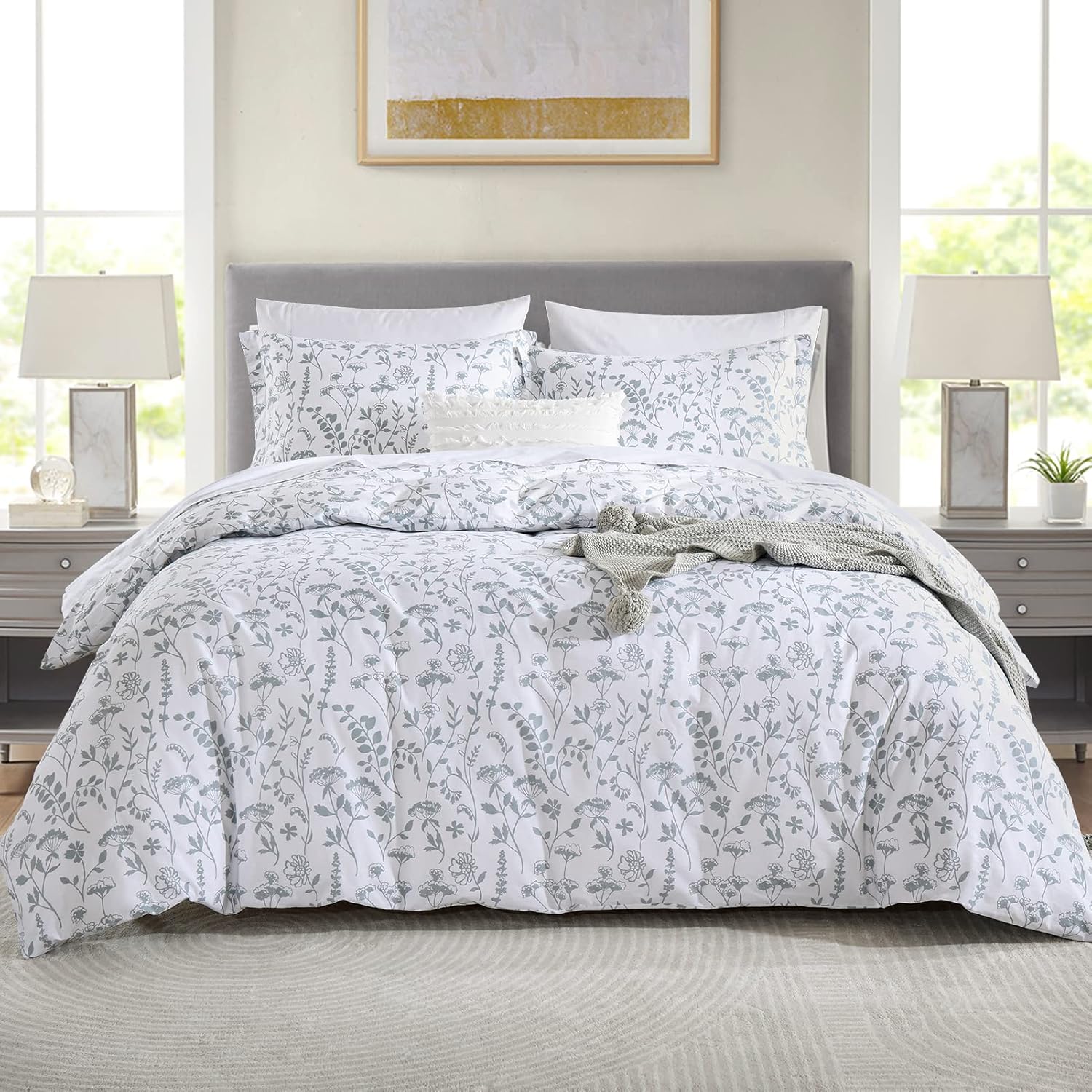 Farmhouse Duvet Cover Queen Size 100 Cotton Ultra Soft Duvet Cover