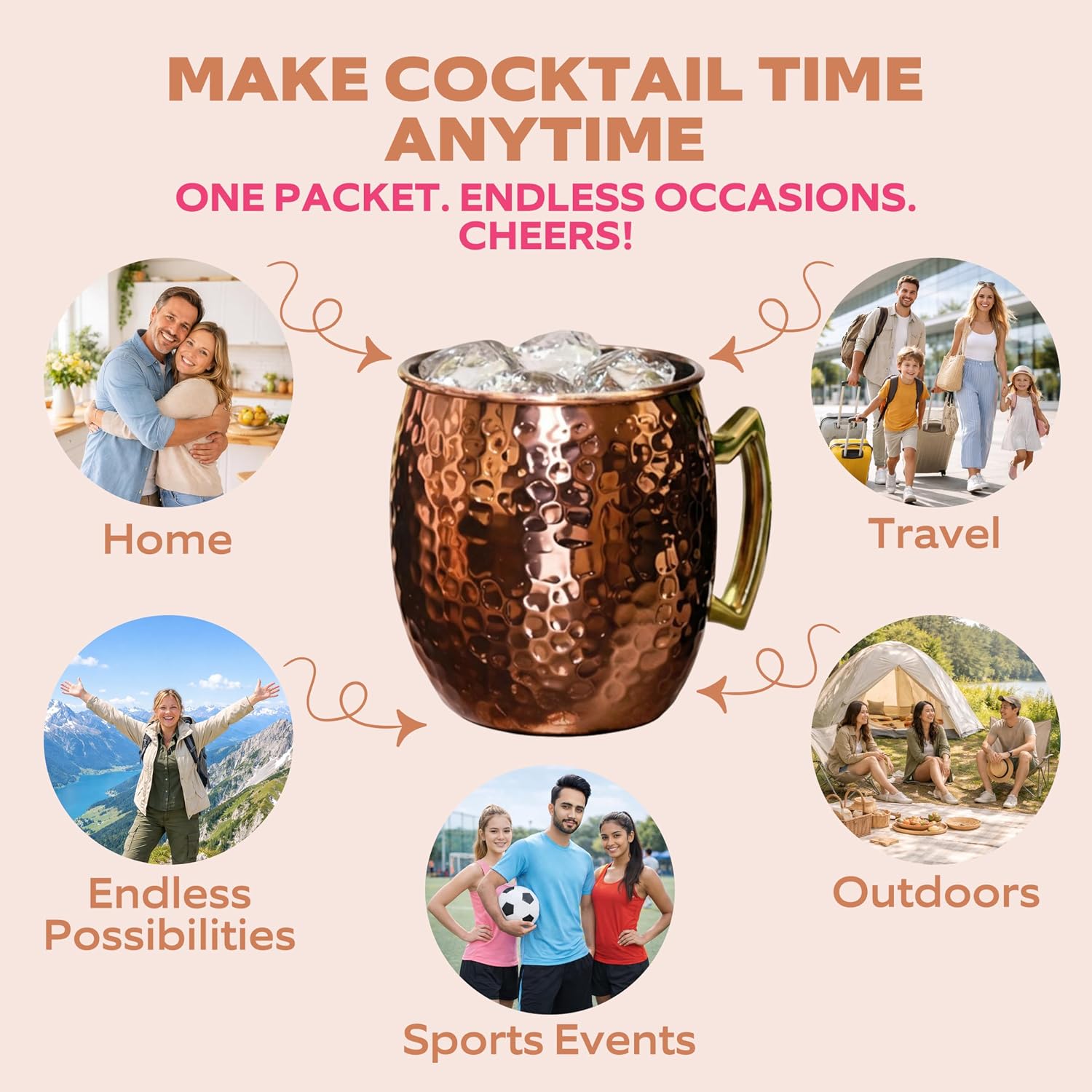 Cocktail Stix Zero Sugar Moscow Mule Mixer - Cocktail & Mocktail Drink Mixer - Skinny Mixes - Water Flavoring Packets - Vegan - No Calories, No Carbs, No Sugar - Non-GMO - 20 Pack