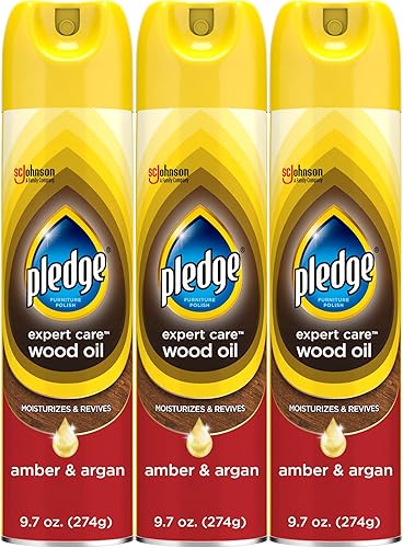 Miniatura 1 de Pledge Spray de aceite hidratante para muebles, acondicionador, restaurador y protector, funciona en cuero de vidrio, granito, madera, acero