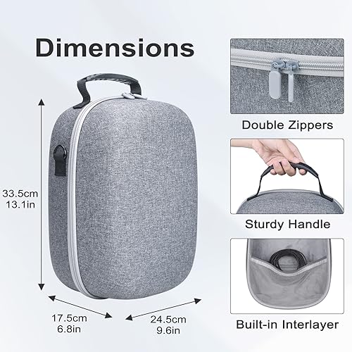 Miniatura 4 de FASTSNAIL Hard Carrying Case & Accessories Bundle Compatible with PS VR2, Protective Storage Case with Lens Protector, Shoulder Strap and Velcro