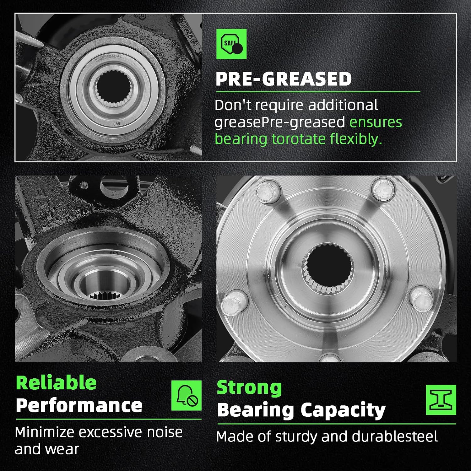 Front Steering Knuckle & Wheel Bearing Hub Assembly Compatible with Ford Escape 2005-2012/Mazda Tribute 2005-2011/Mercury Mariner 2005-2011,Right Passenger Side Replaces #LK016, 698-404,698404