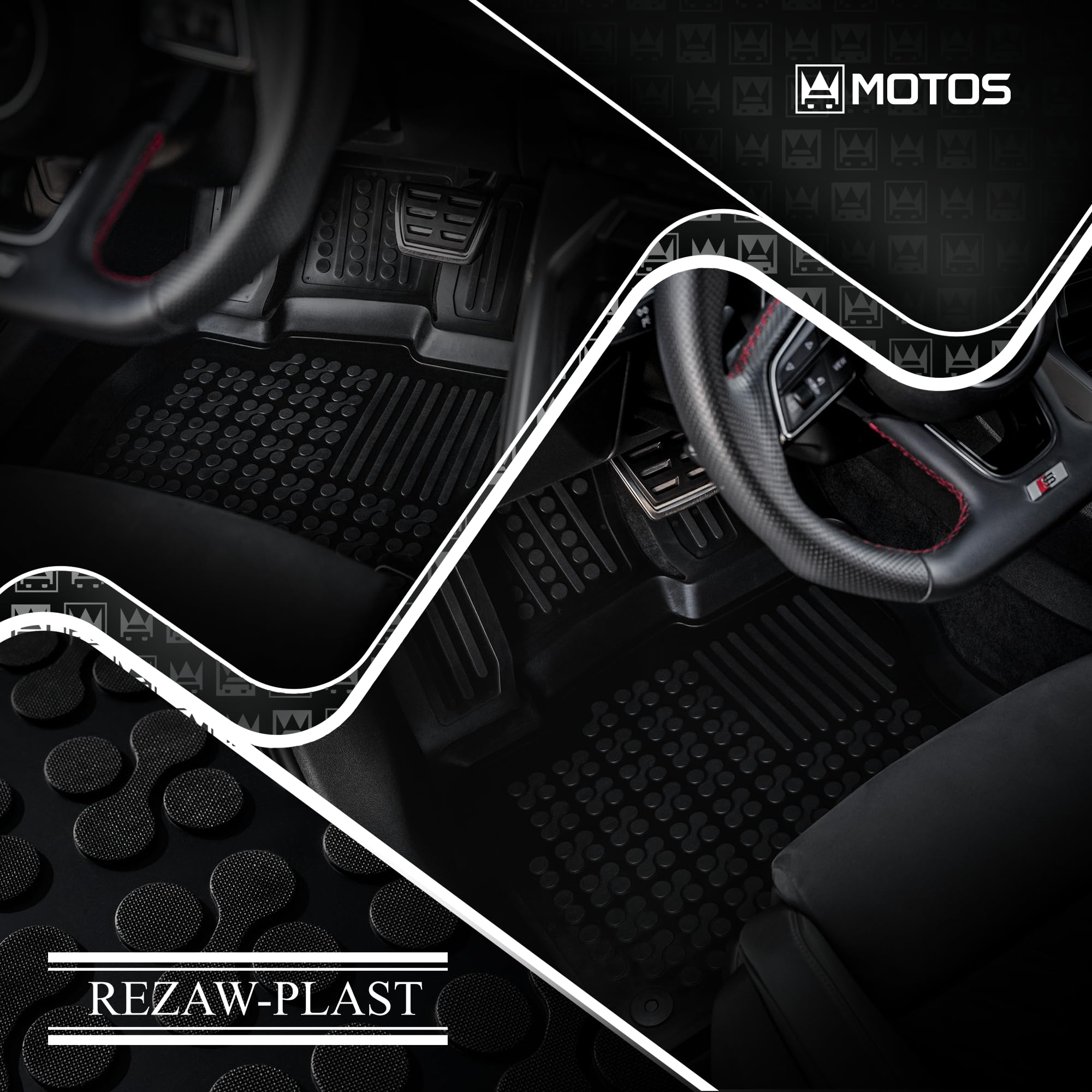MOTOS Tappetini in gomma per auto adatto per Fiat Ducato III dal 2021 Migliorate il vostro comfort di viaggio con il tappetino antiscivolo per auto - tappetino per auto per tutte le stagioni, protezio