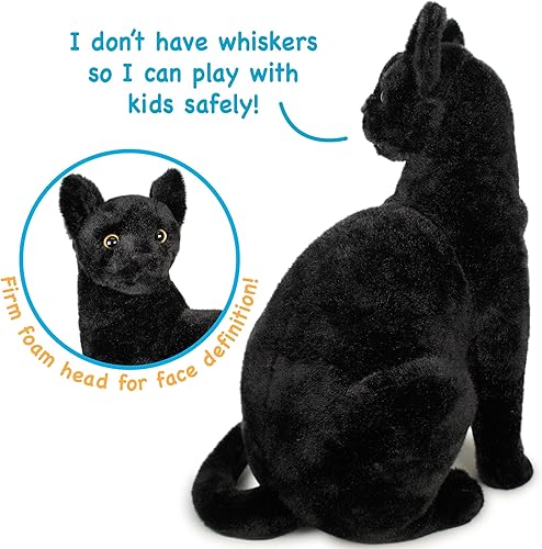 Miniatura 5 de Boone, el gato negro, peluche de 13 pulgadas