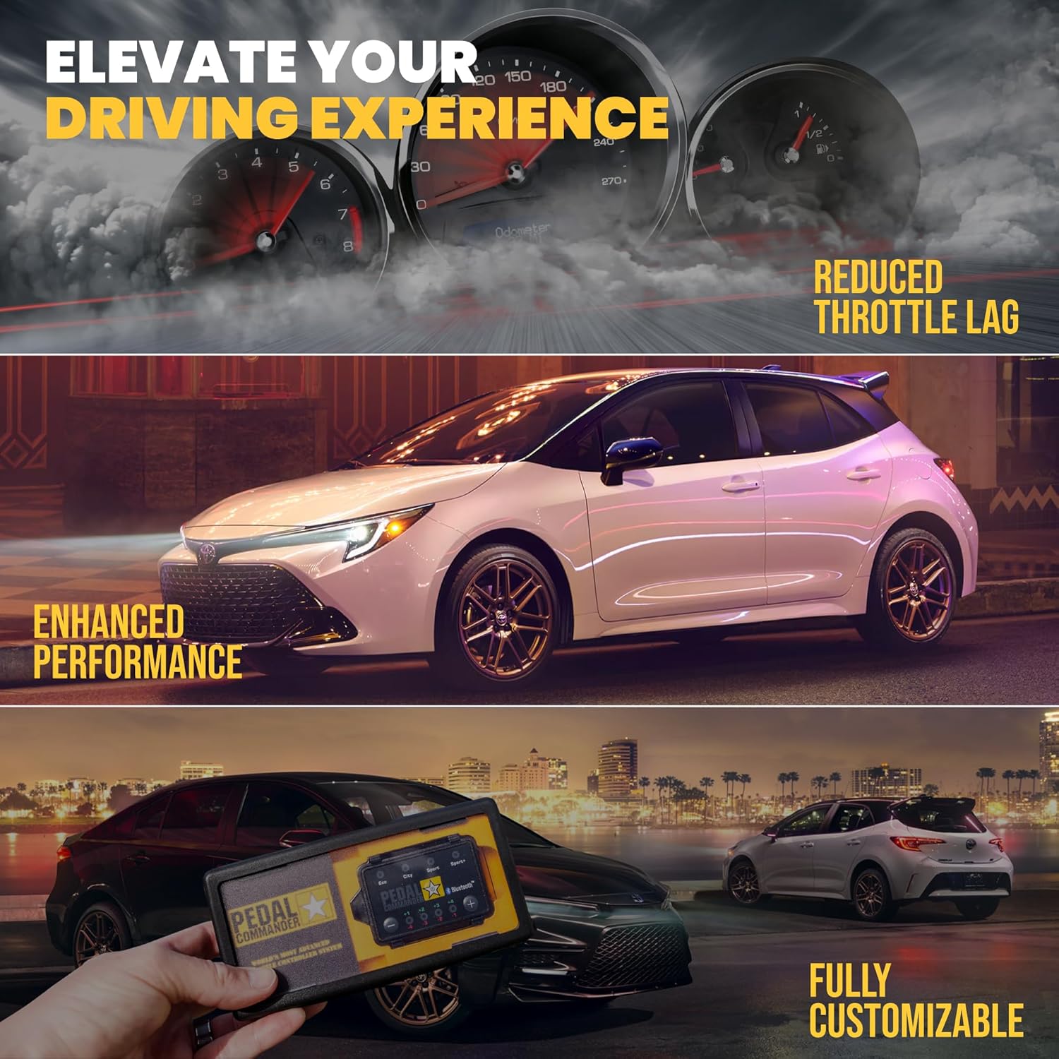 PEDAL COMMANDER for Toyota Corolla 2014-2025 Throttle Response Controller - Plug-and-Play, 36 Driving Setting, App Control, Throttle Controller Performance Mods, Corolla Parts