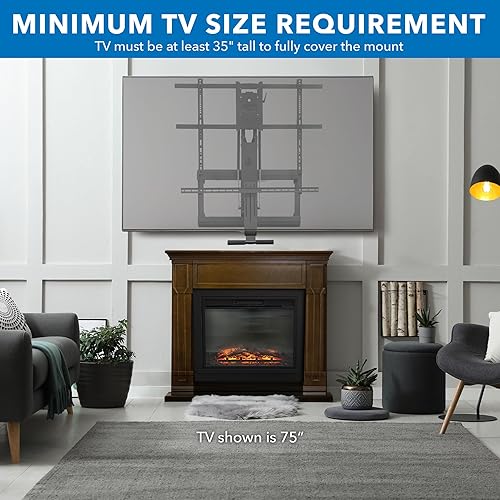 Miniatura 9 de Mount-It! Soporte de pared para chimenea de TV, soporte de TV ajustable sobre la chimenea, montaje de manto desplegable con asistencia de resorte,