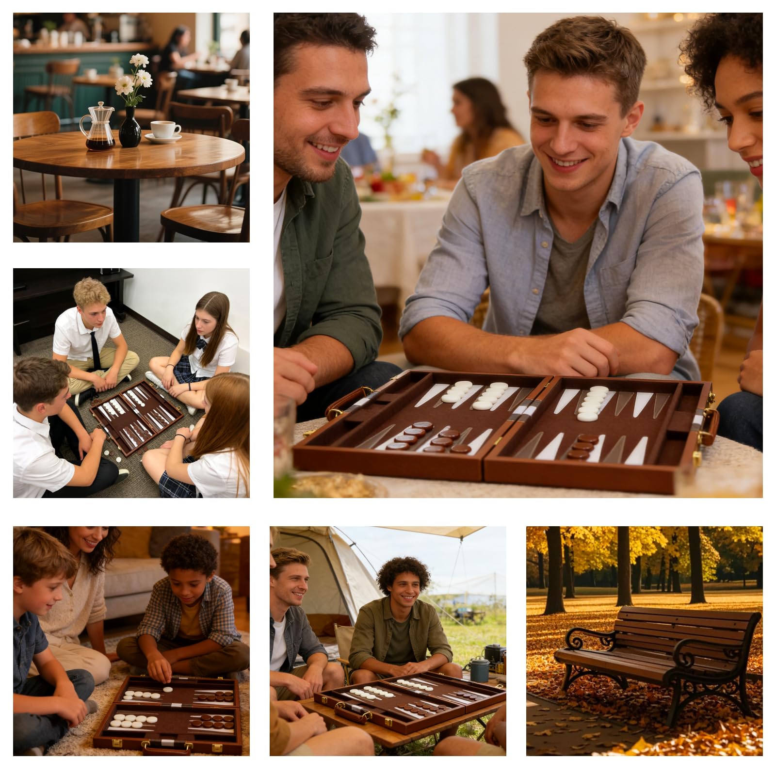 Set di backgammon per adulti, gioco da tavolo classico con custodia pieghevole in pelle per backgammon, set di backgammon in legno per 2 giocatori, gioco da viaggio portatile di lusso