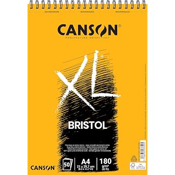 canson bristol extra smooth paper 180gsm short side spiral bound pad a4 21 x 29.7 cm extra white 50 sheets