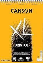 CANSON Bristol Extra Smooth Paper 180gsm Short Side Spiral Bound Pad A4 21 x 29.7 cm Extra White 50 Sheets
