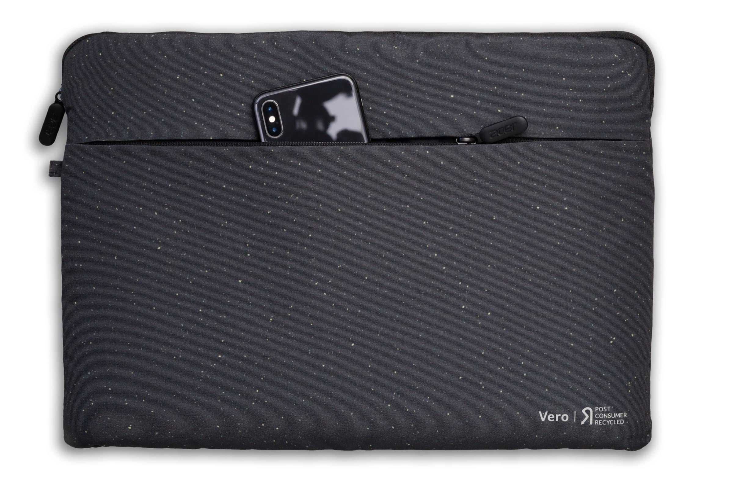 Acer Vero Sleeve Custodia PC 15,6 pollici, Nero | Materiale Riciclato 100% RPET, Protezione da Sporco e Urti, Tasca Frontale Portaoggetti, Custodia Protettiva Universale